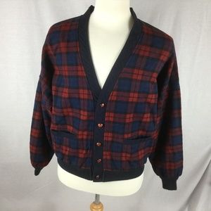 Vintage Pendleton Wool Flannel Cardigan Sweater L